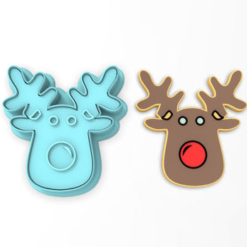 Reindeer Face Cookie Cutter | Stamp | Stencil #2