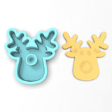 Reindeer Face Cookie Cutter | Stamp | Stencil #2
