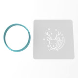 Reindeer with Scarf Cookie Cutter | Stamp | Stencil #1 Xmas / Winter / NYE Cookie Cutter Lady MINI - 2 Inches (5cm) **BUNDLE** Cutter + Stencil 