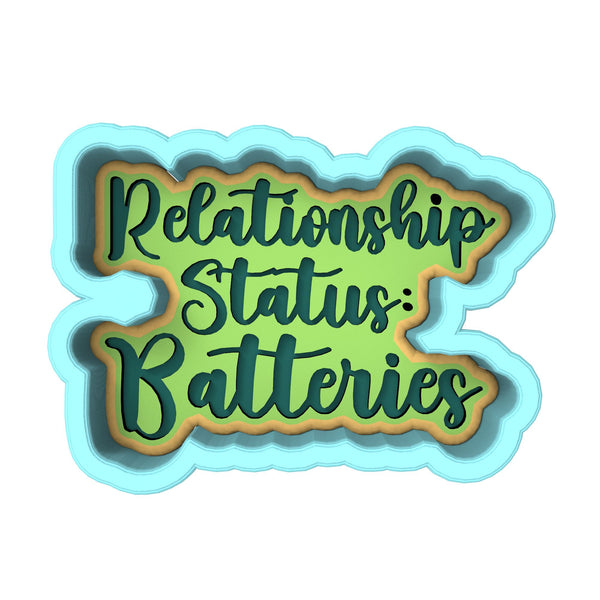 Relationship Status: Batteries Cookie Cutter | Stamp | Stencil Bachelorette & Bachelor Cookie Cutter Lady 