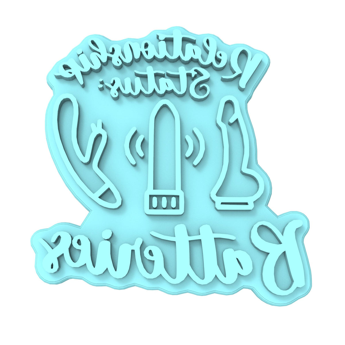 Relationship Status: Batteries Toys Cookie Cutter | Stamp | Stencil Bachelorette & Bachelor Cookie Cutter Lady MINI - 2 Inches (5cm) Stamp ONLY 