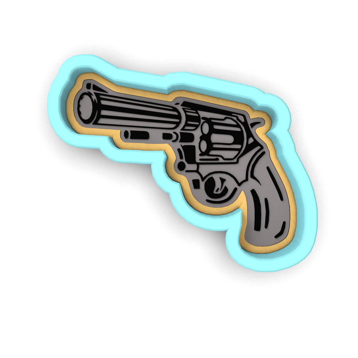 Revolver Cookie Cutter | Stamp | Stencil #1