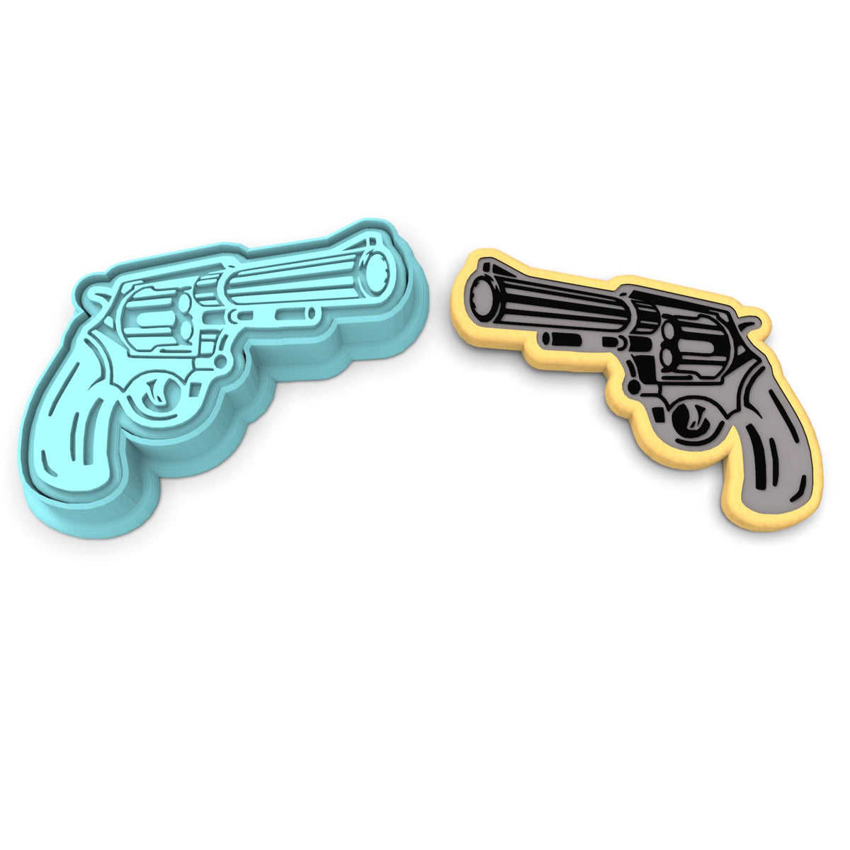 Revolver Cookie Cutter | Stamp | Stencil #1