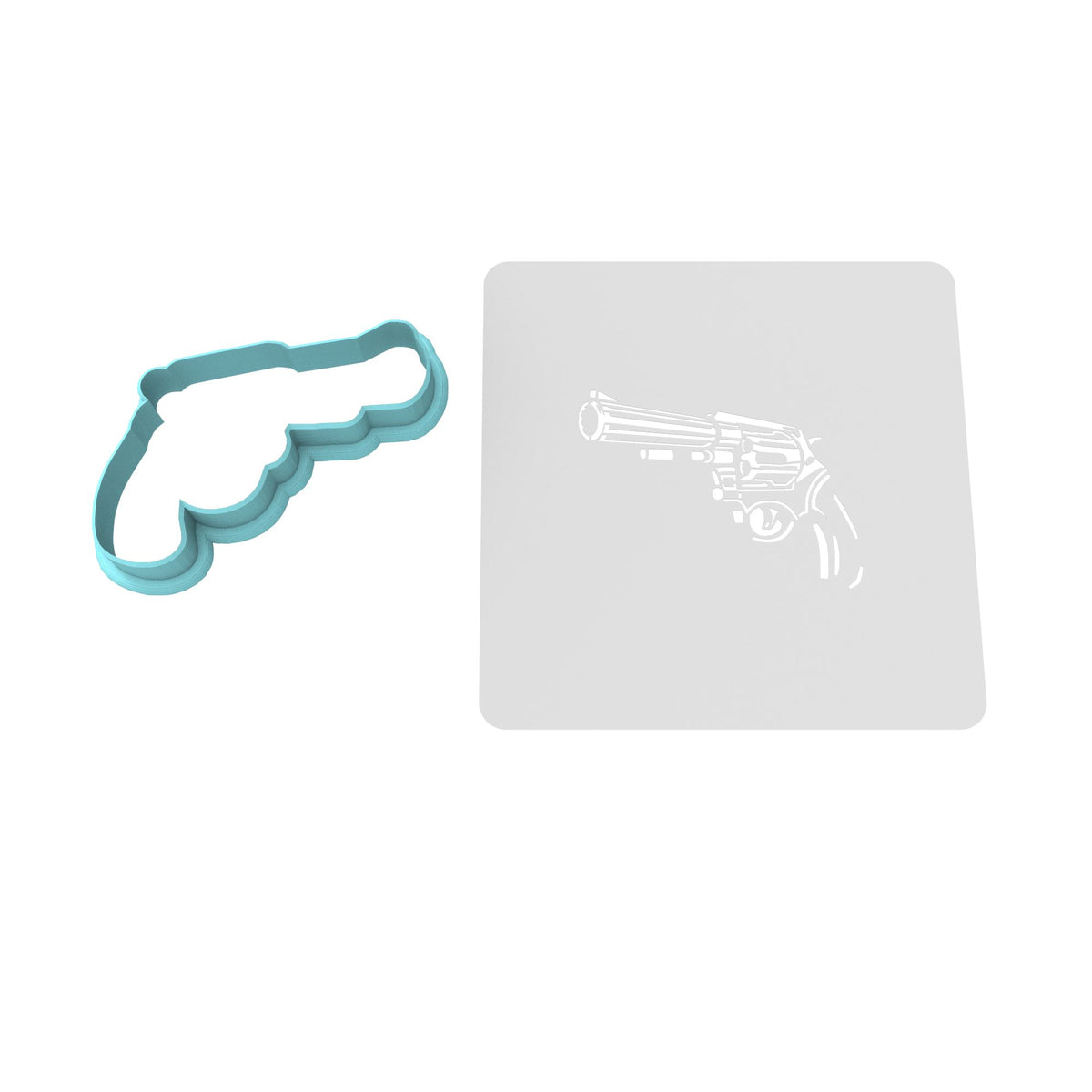 Revolver Cookie Cutter | Stamp | Stencil #1