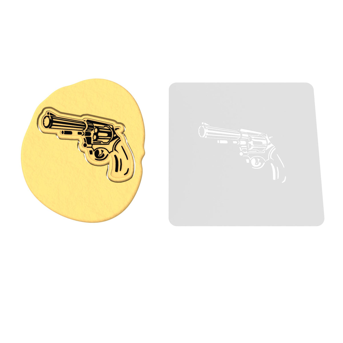 Revolver Cookie Cutter | Stamp | Stencil #1