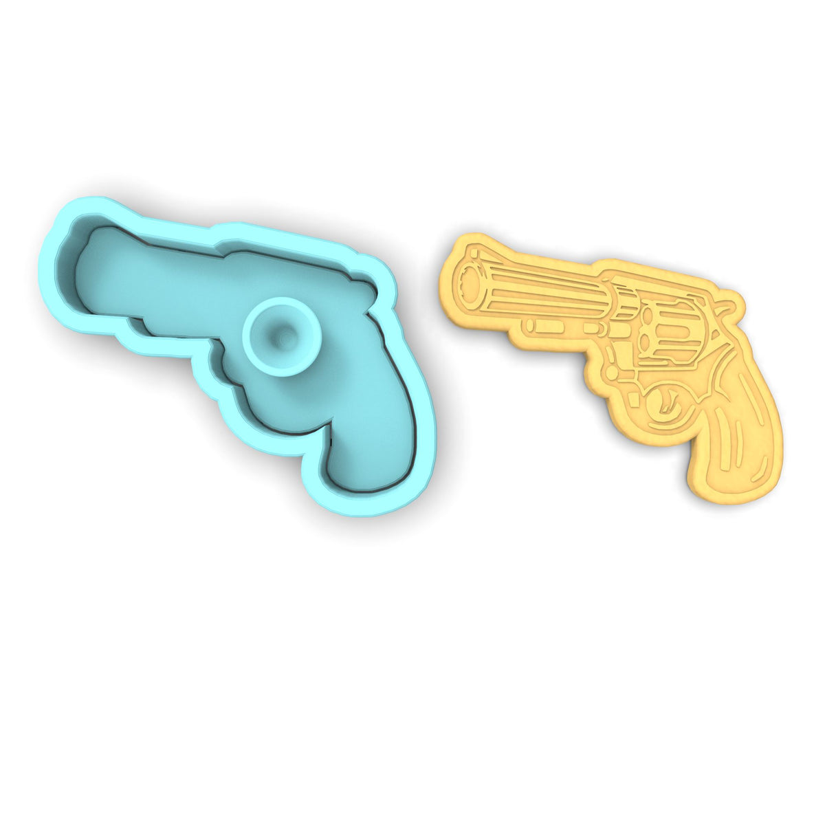 Revolver Cookie Cutter | Stamp | Stencil #1