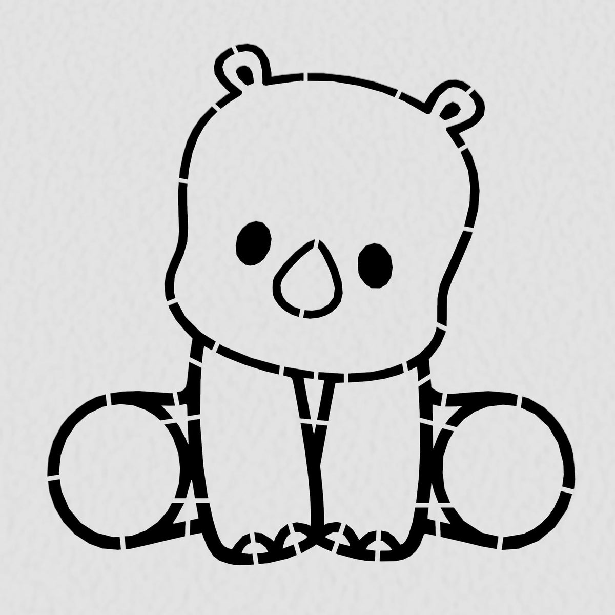 Rhino Body Cookie Cutter | Stamp | Stencil #1