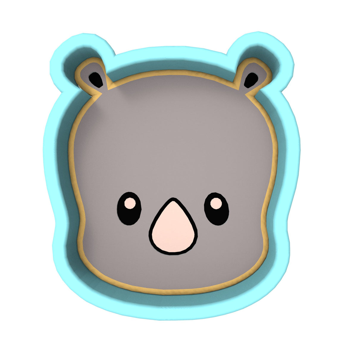 Rhino Cookie Cutter | Stamp | Stencil #1