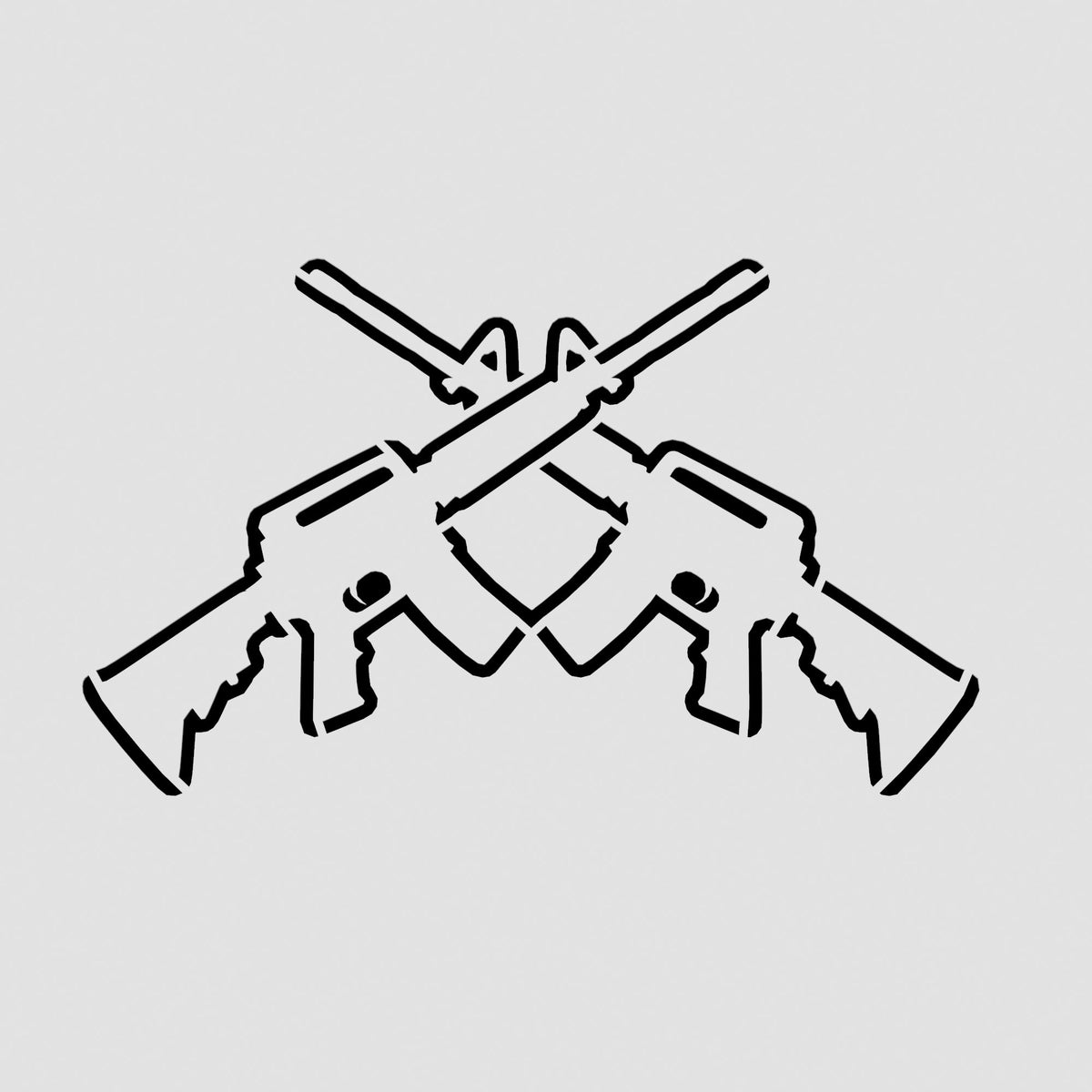 Rifles Double Cookie Cutter | Stamp | Stencil #1