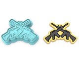 Rifles Double Cookie Cutter | Stamp | Stencil #1