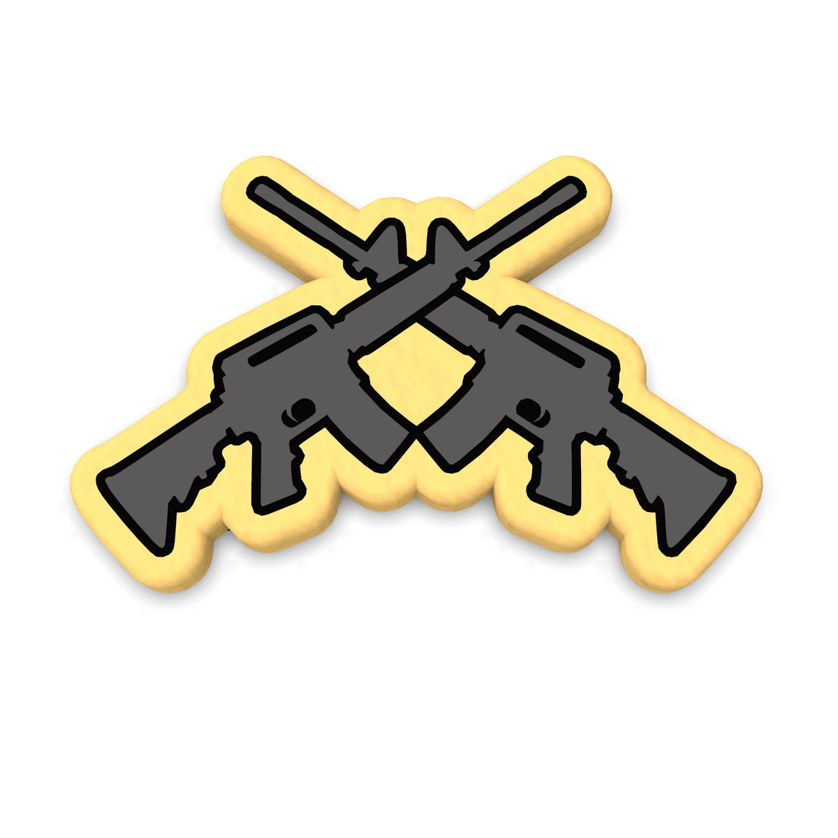 Rifles Double Cookie Cutter | Stamp | Stencil #1