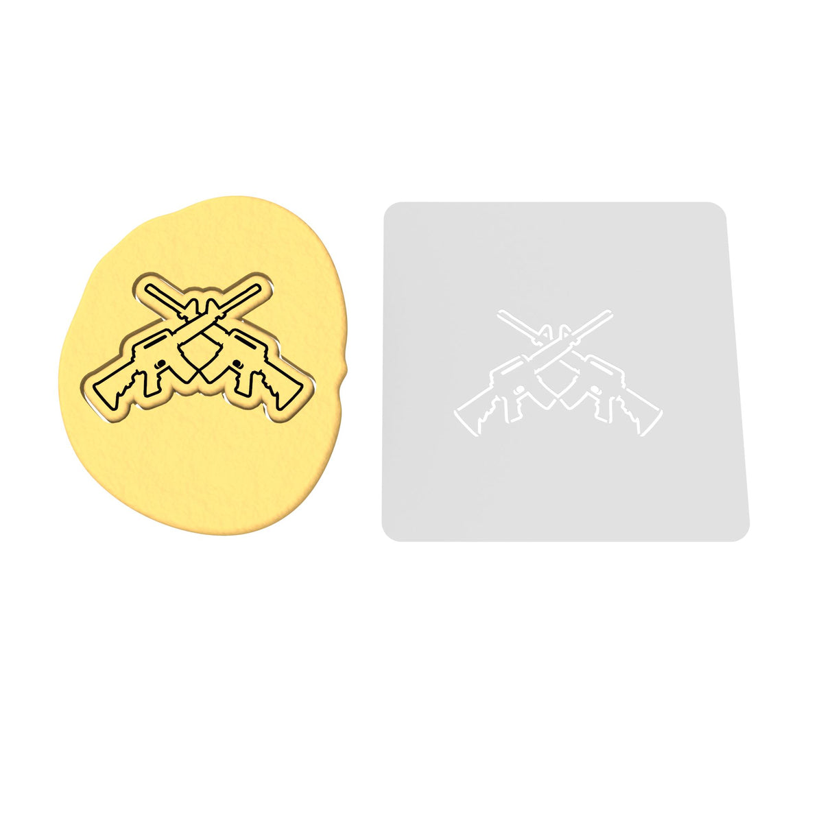 Rifles Double Cookie Cutter | Stamp | Stencil #1