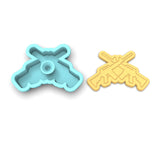 Rifles Double Cookie Cutter | Stamp | Stencil #1