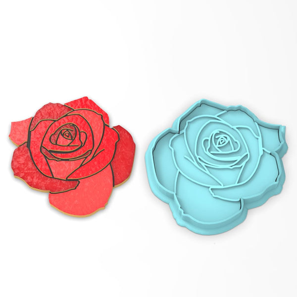 Rose Cookie Cutter Outline & Stamp - Easter / Spring / Flower