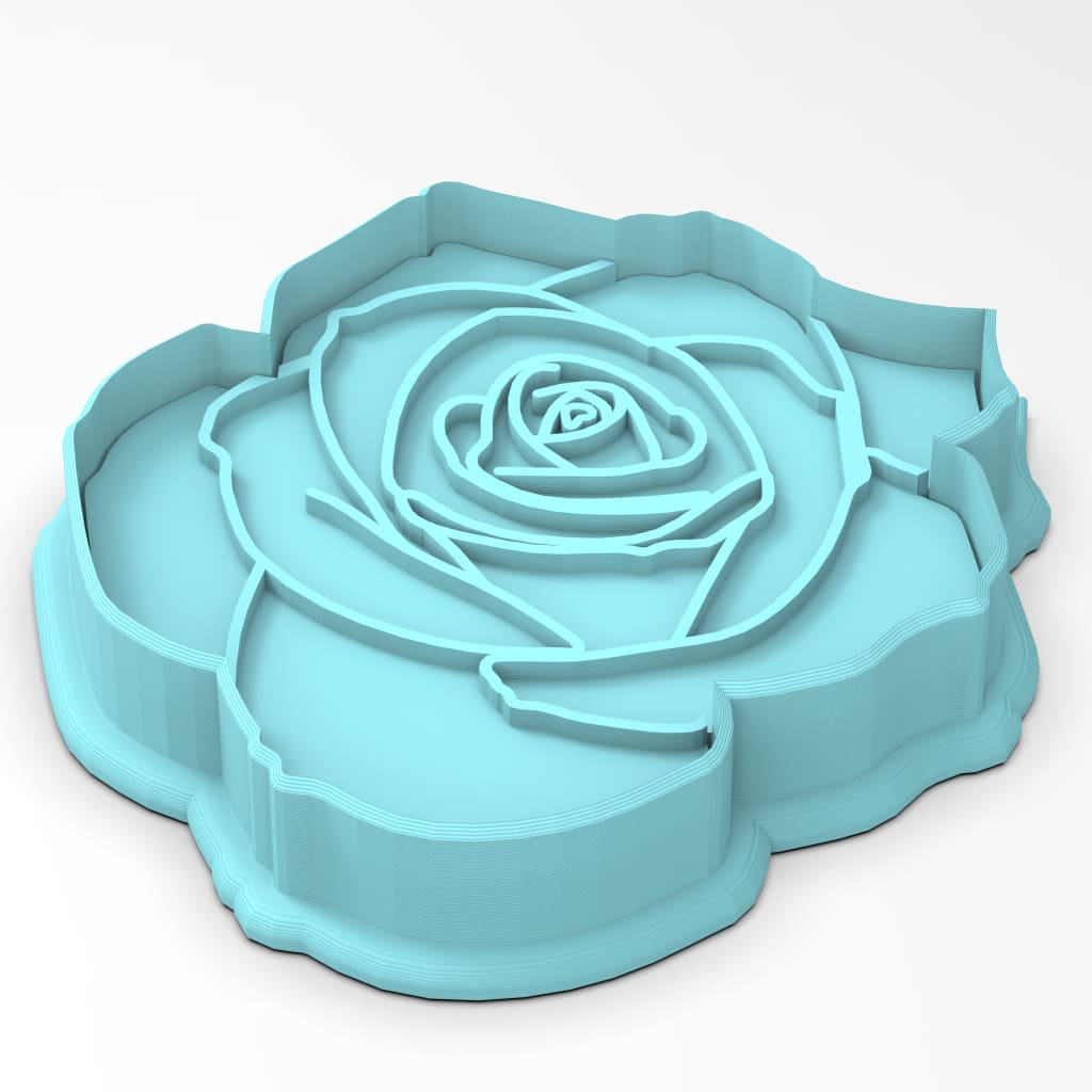 Rose Cookie Cutter Outline & Stamp - Easter / Spring / Flower