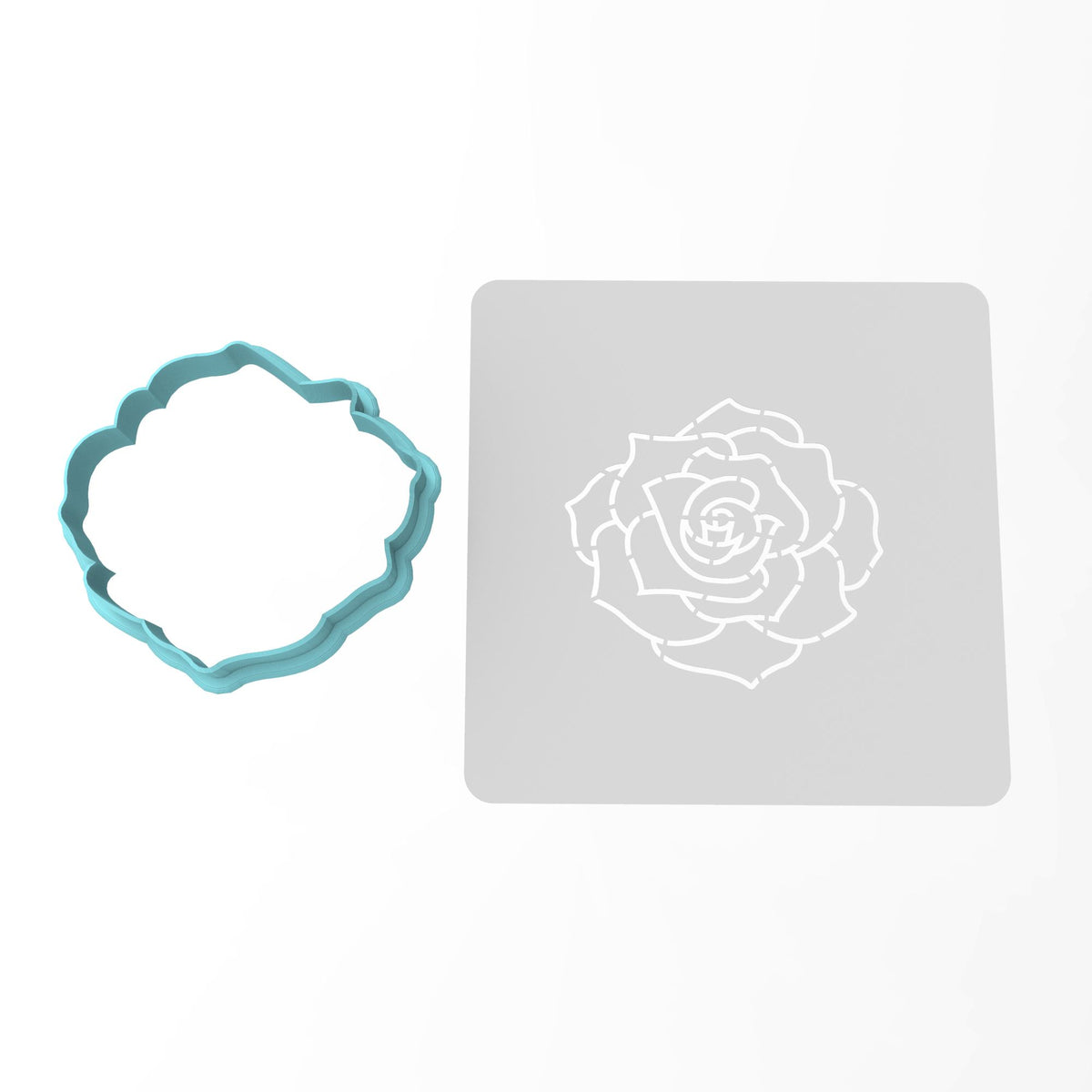 Rose Cookie Cutter | Stamp | Stencil #2 Wedding / Baby / V Day Cookie Cutter Lady 