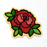 Rose with Leaves Cookie Cutter | Stamp | Stencil #3