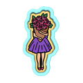 Roses Girl Cookie Cutter | Stamp | Stencil #1