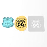 Route 66 Cookie Cutter | Stamp | Stencil #1 Comic Book / Vehicles Cookie Cutter Lady 3 Inch Cupcake/Small Cookie Cutter + Stamp Yes