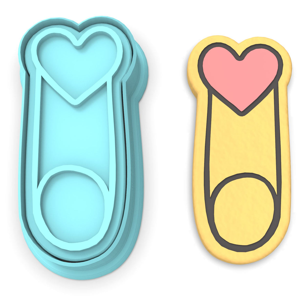 Safety Pin Cookie Cutter | Stamp | Stencil #1