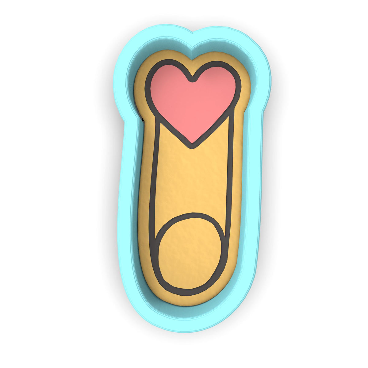 Safety Pin Cookie Cutter | Stamp | Stencil #1