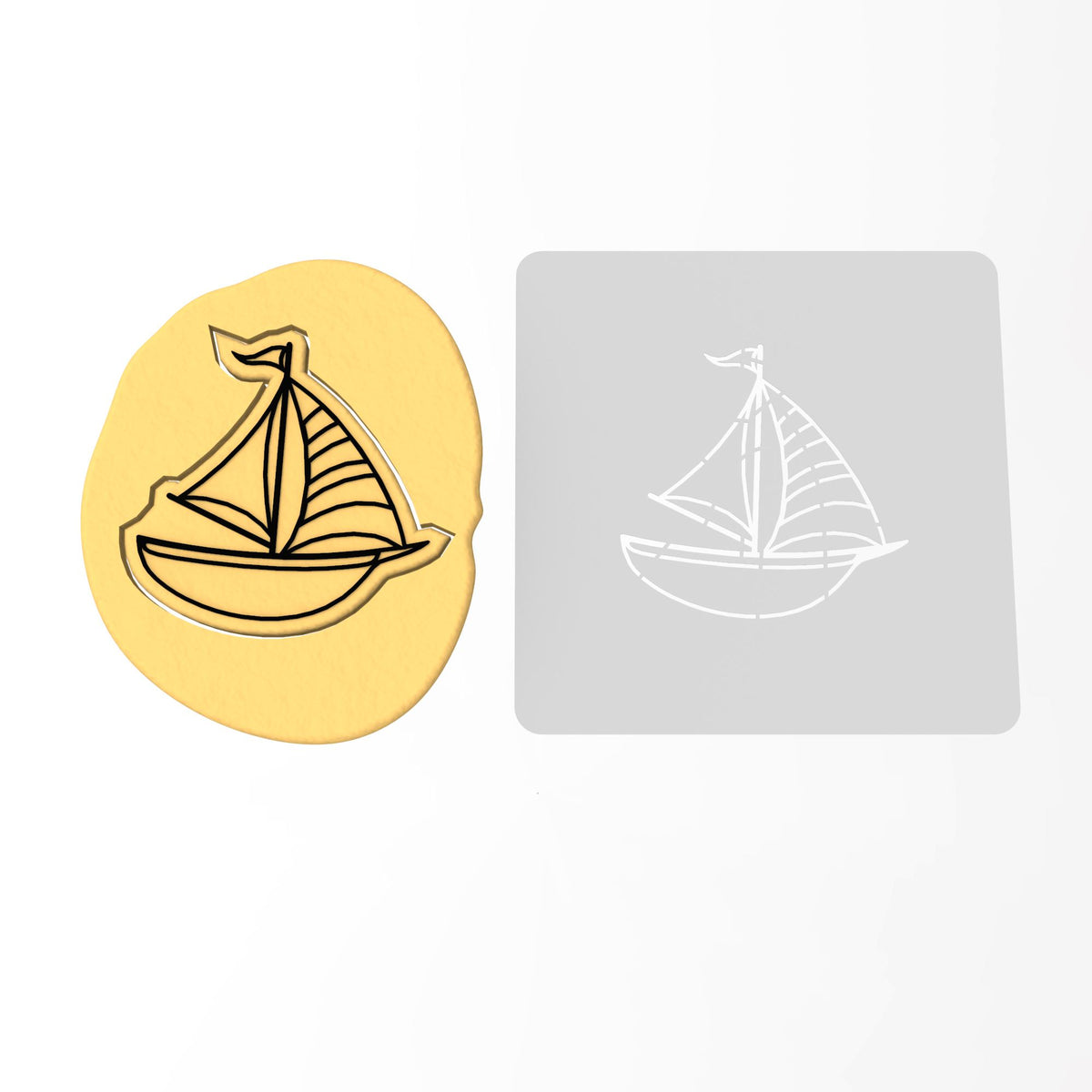 Sailboat Cookie Cutter | Stamp | Stencil #1