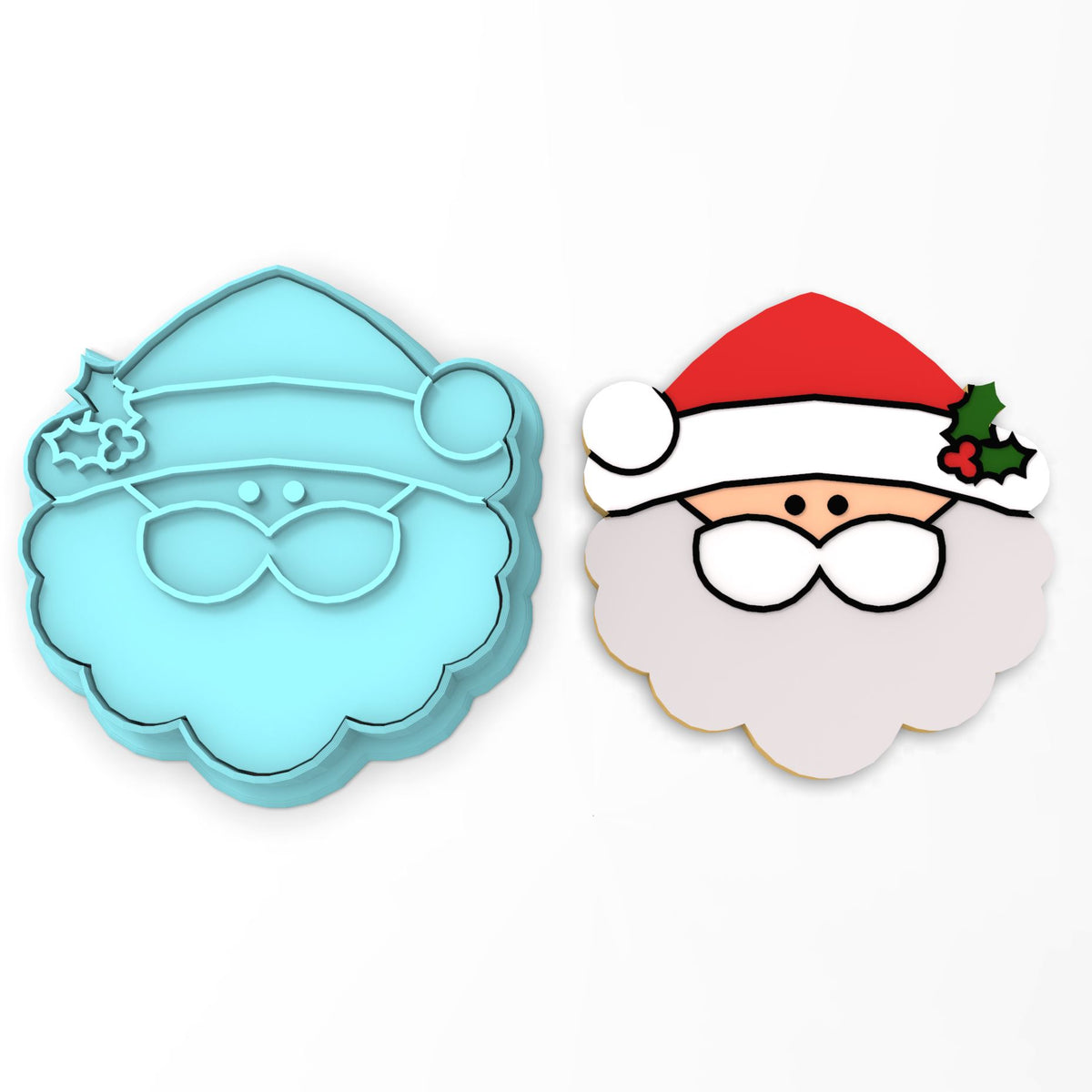 Santa Claus Face Cookie Cutter | Stamp | Stencil #1