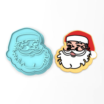 Santa Claus Face Cookie Cutter | Stamp | Stencil #2