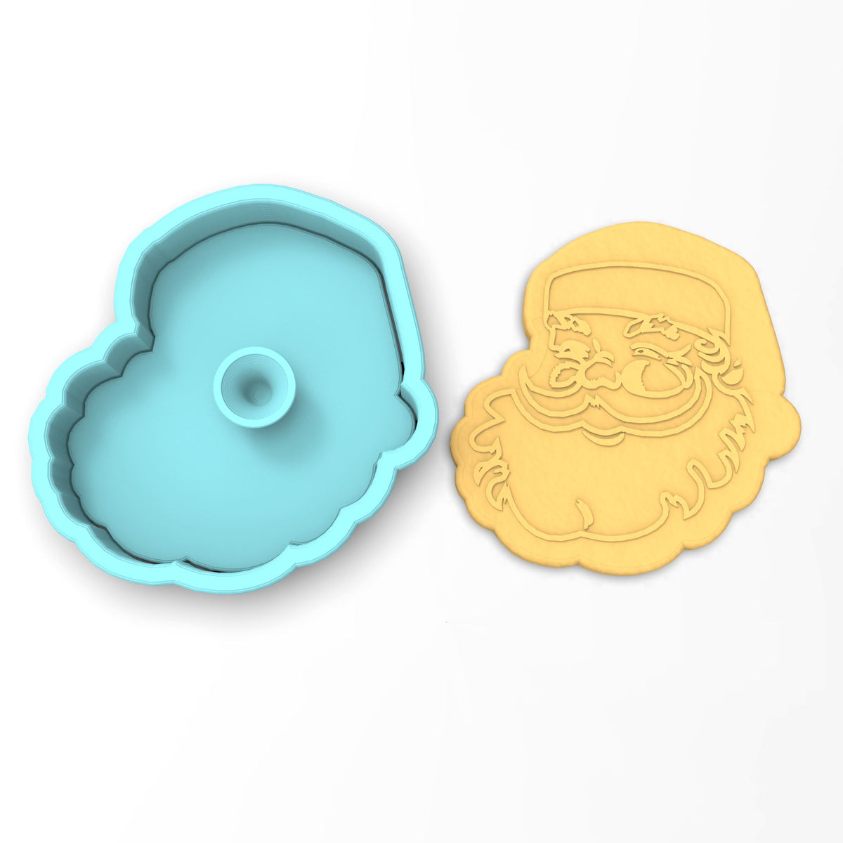 Santa Claus Face Cookie Cutter | Stamp | Stencil #2