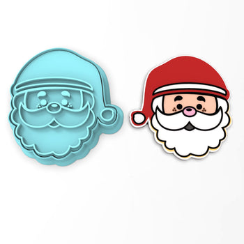 Santa Claus Face Cookie Cutter | Stamp | Stencil #3