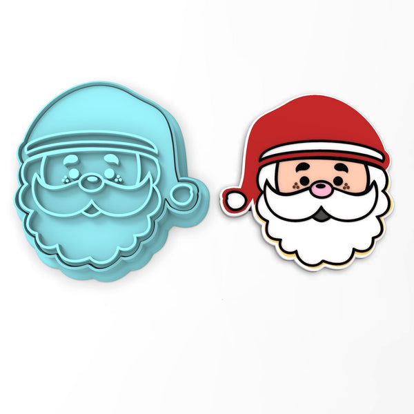 Santa Claus Face Cookie Cutter | Stamp | Stencil #3