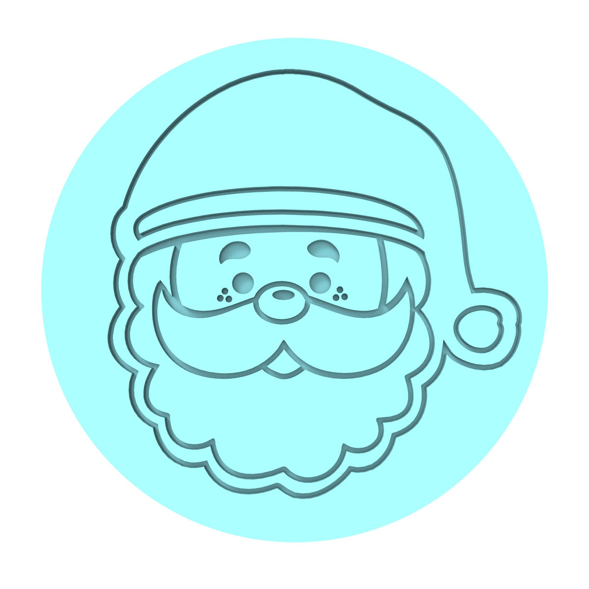 Santa Claus Face Cookie Cutter | Stamp | Stencil #3 Xmas / Winter / NYE Cookie Cutter Lady MINI - 2 Inches (5cm) Debosser ONLY 