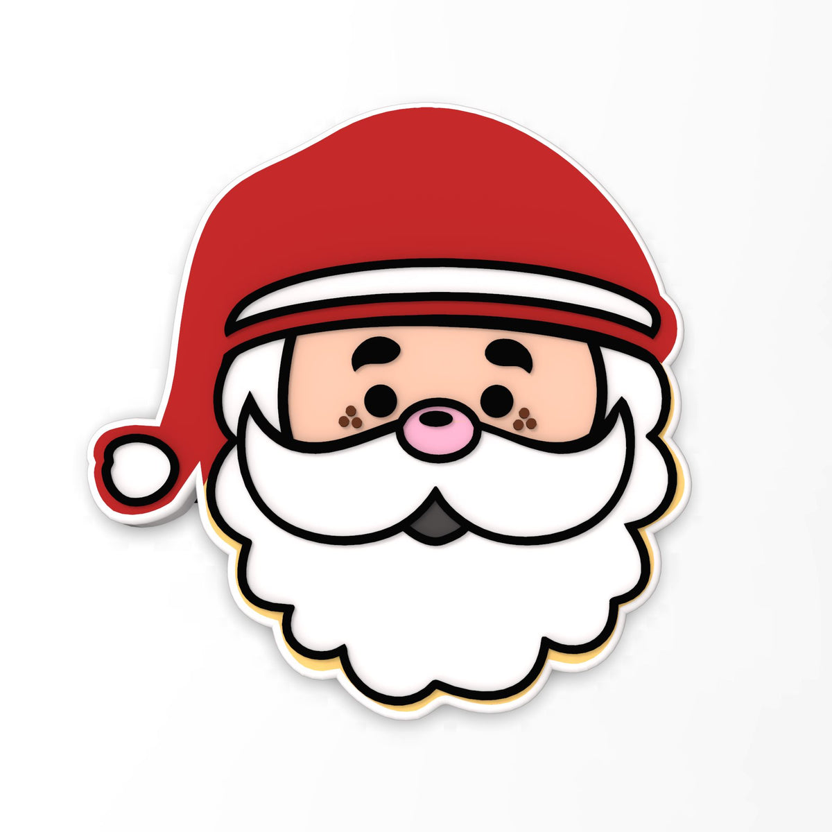 Santa Claus Face Cookie Cutter | Stamp | Stencil #3