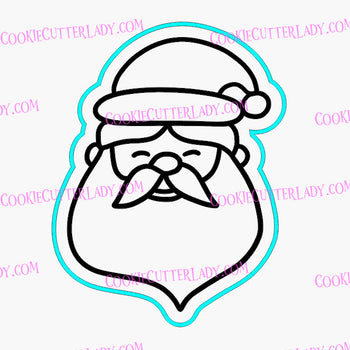 Santa Claus Face Cookie Cutter | Stamp | Stencil #4
