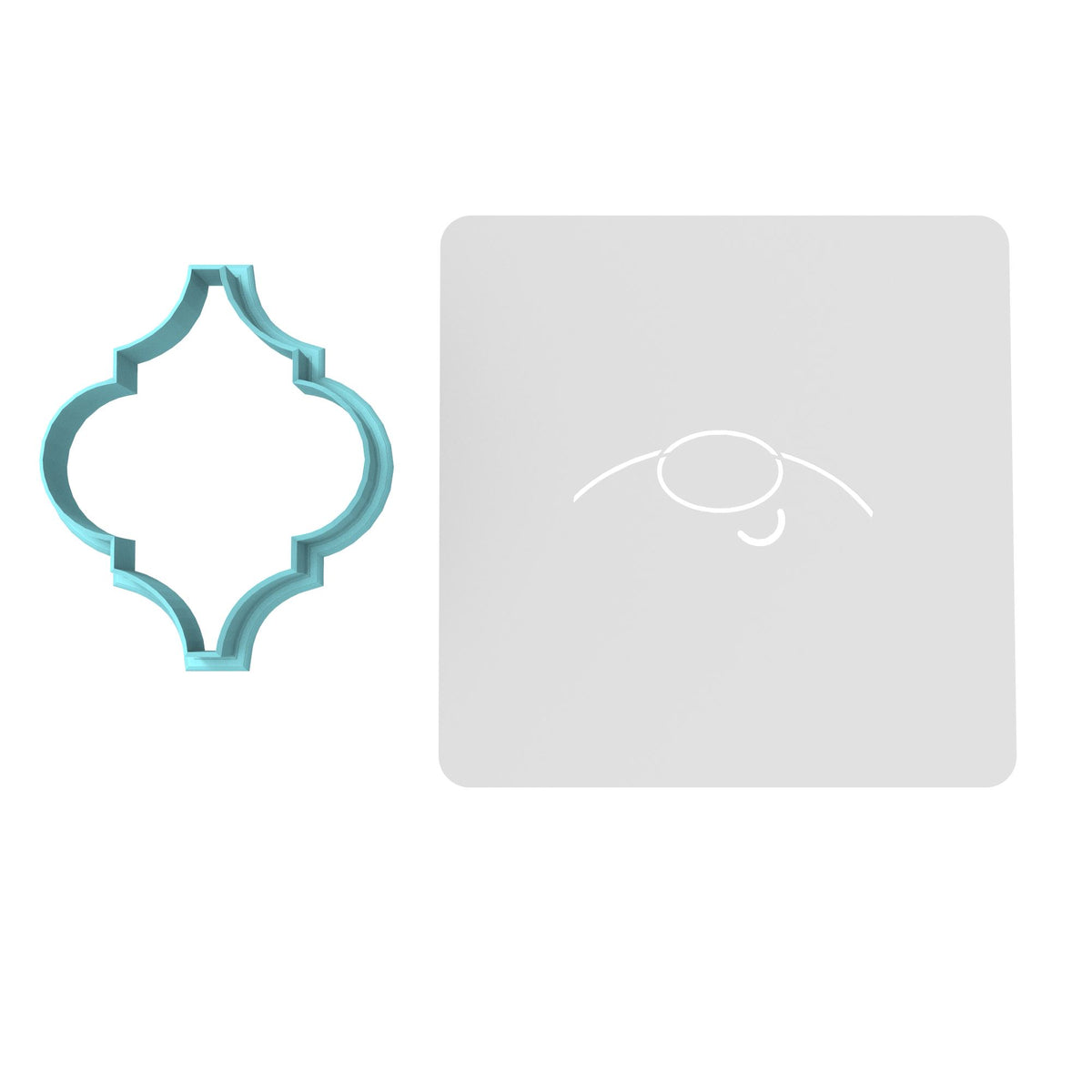 Santa Face Plaque Cookie Cutter | Stamp | Stencil #1 Xmas / Winter / NYE Cookie Cutter Lady MINI - 2 Inches (5cm) **BUNDLE** Cutter + Stencil 