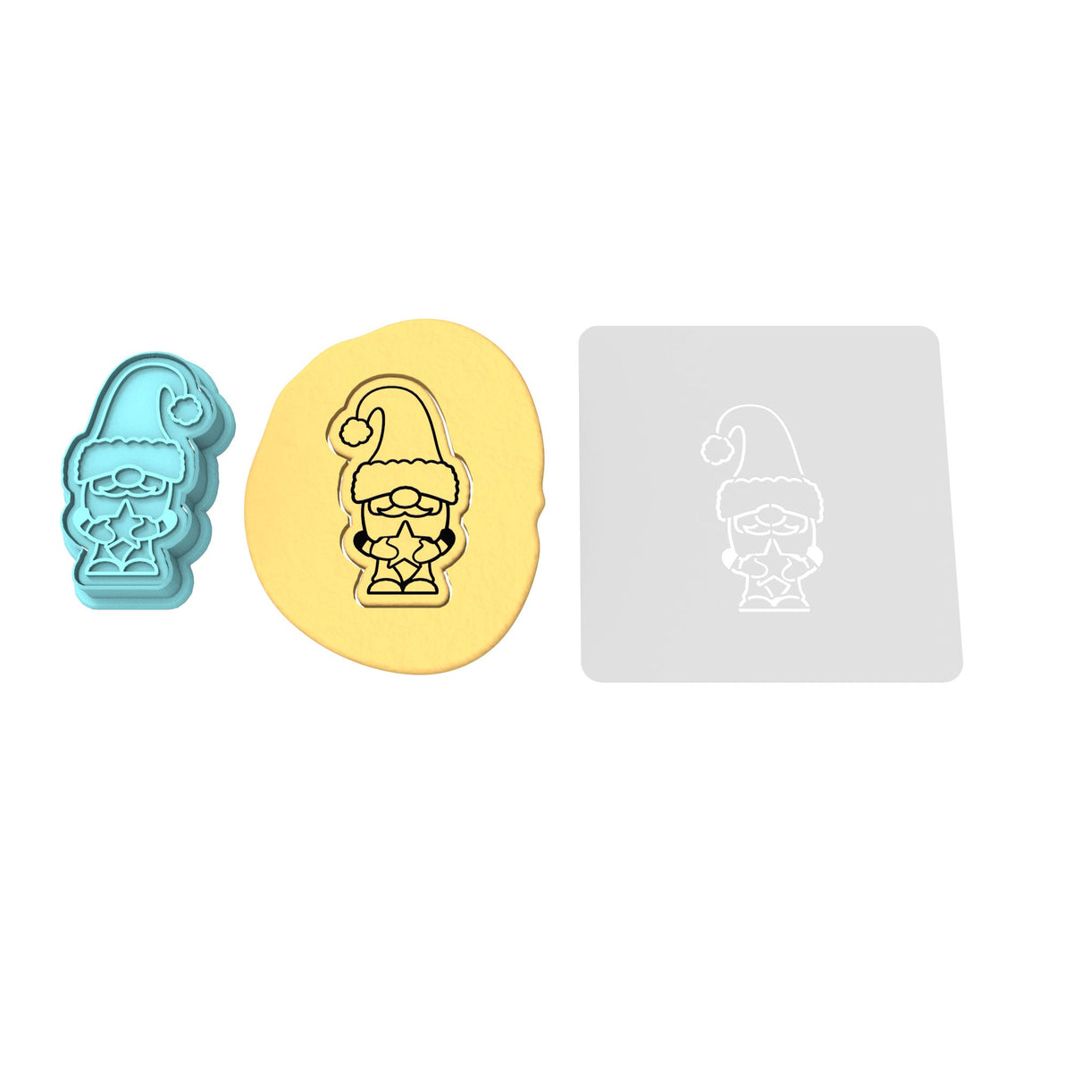 Santa Gnome Cookie Cutter | Stamp | Stencil #1