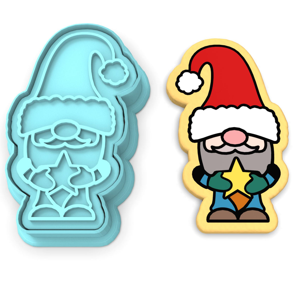 Santa Gnome Cookie Cutter | Stamp | Stencil #1