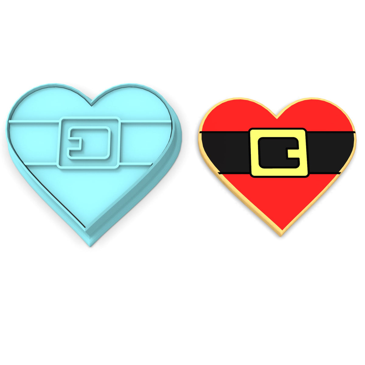 Santa Heart Cookie Cutter | Stamp | Stencil #1