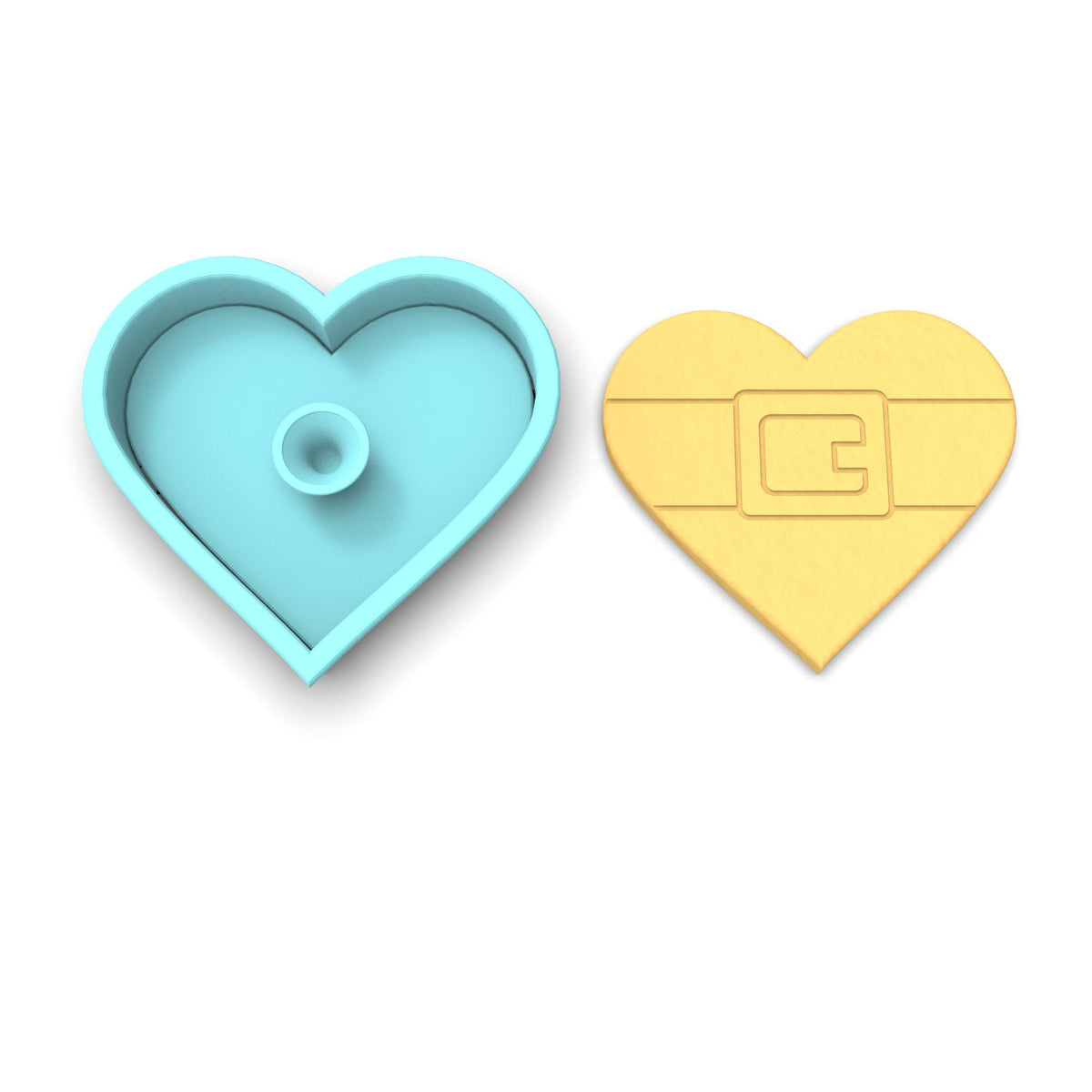 Santa Heart Cookie Cutter | Stamp | Stencil #1