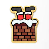 Santa Stuck in Chimney Cookie Cutter | Stamp | Stencil #1