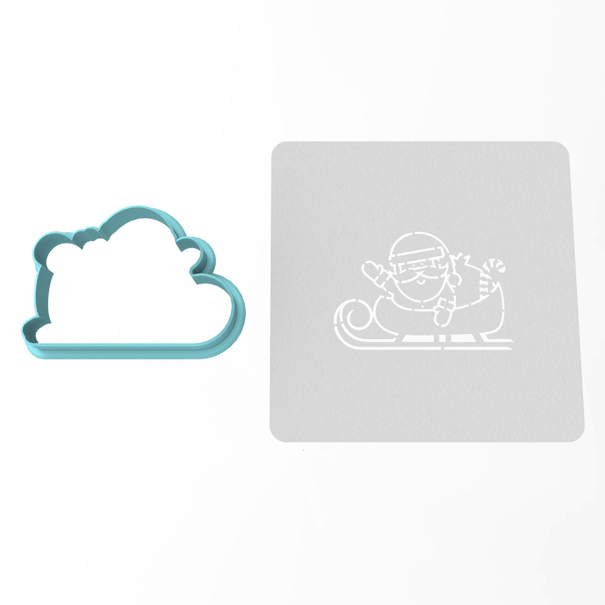 Santa's Sleigh Cookie Cutter | Stamp | Stencil #1