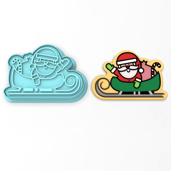 Santa's Sleigh Cookie Cutter | Stamp | Stencil #1