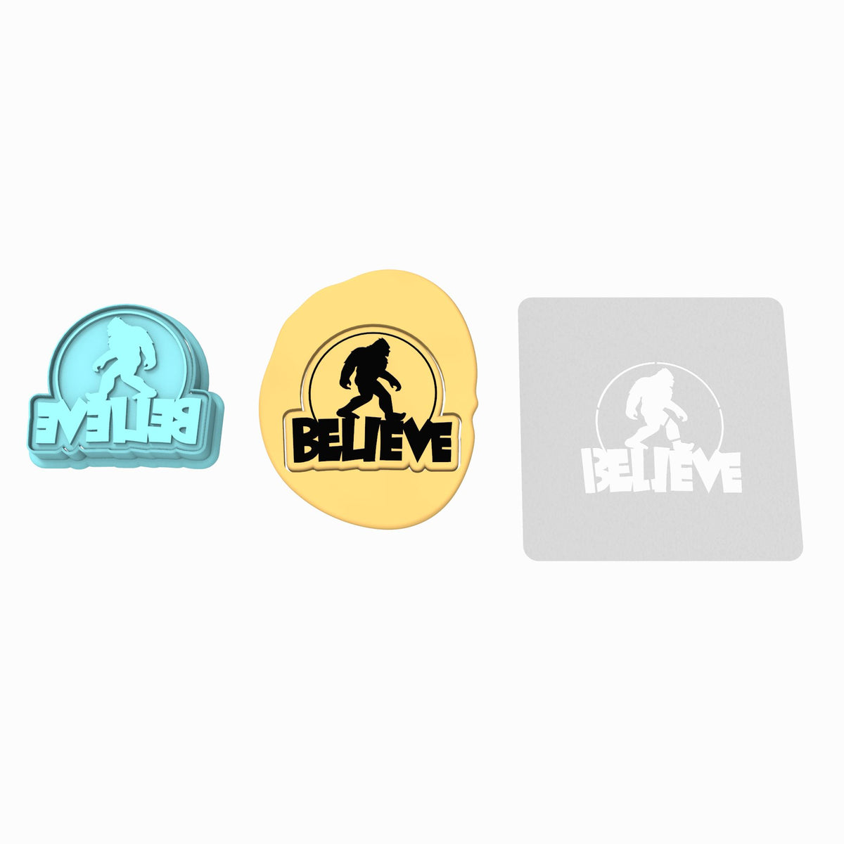 Sasquatch Believe Cookie Cutter | Stamp | Stencil #1