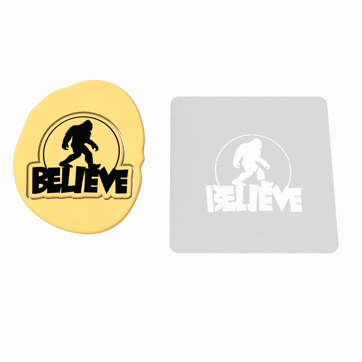 Sasquatch Believe Cookie Cutter | Stamp | Stencil #1