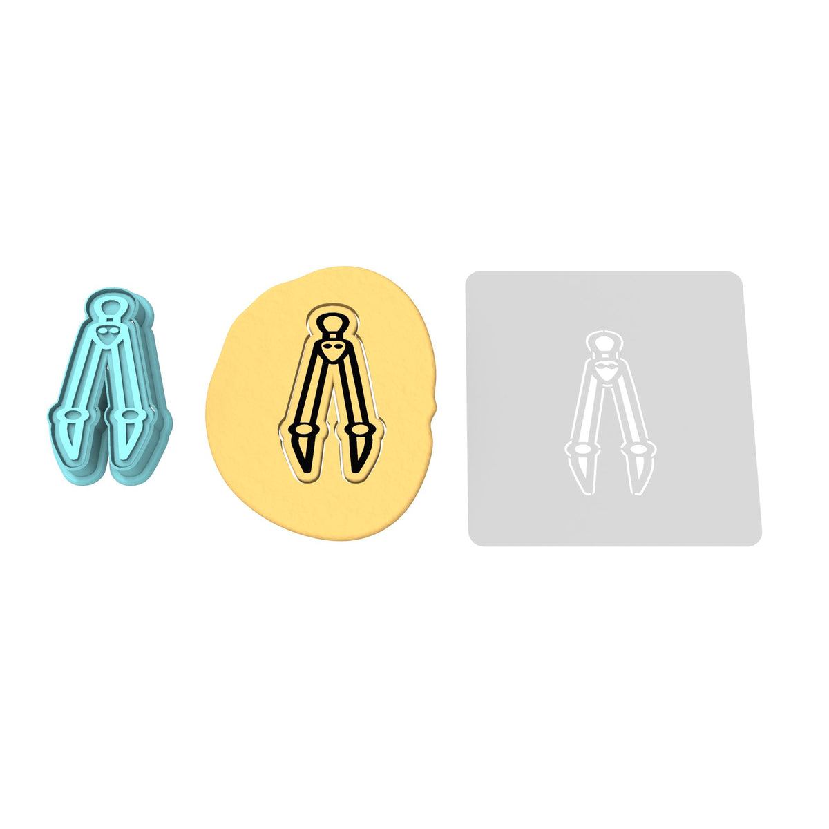 School Compass Cookie Cutter | Stamp | Stencil #1