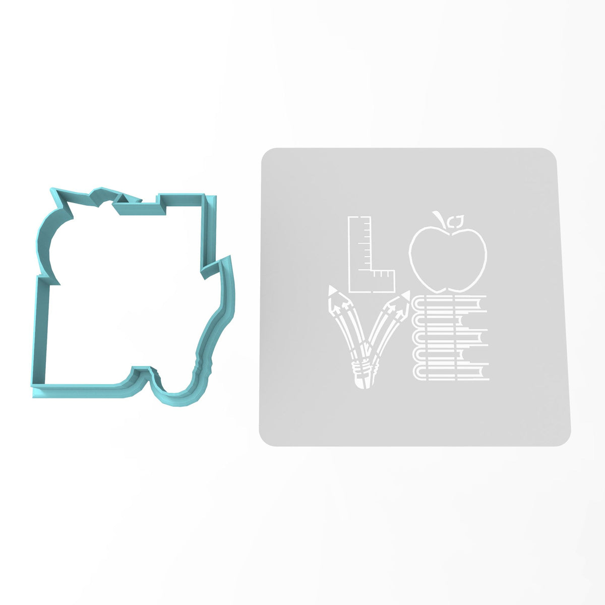 School Love Cookie Cutter | Stamp | Stencil #1