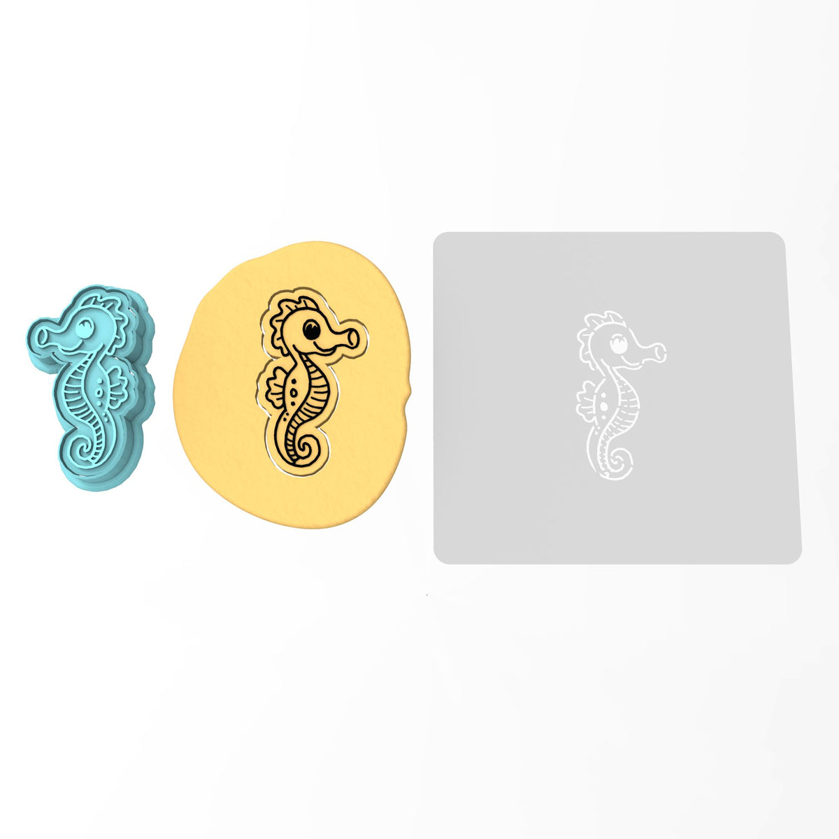 Sea Horse Cookie Cutter | Stamp | Stencil #1