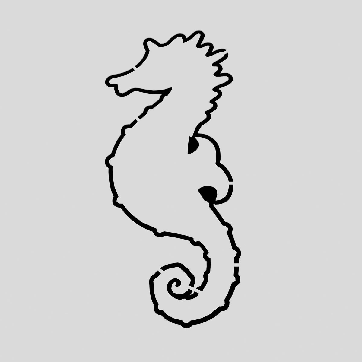 Sea Horse Cookie Cutter | Stamp | Stencil #2