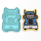Semi Truck Cookie Cutter | Stamp | Stencil #1