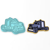Semi Truck Cookie Cutter | Stamp | Stencil #2